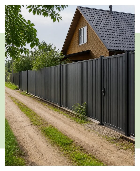 Забор из профнастила для дачи в Лесосибирске по цене от 2552 р. | ЗаборЭксеперт-Лсс